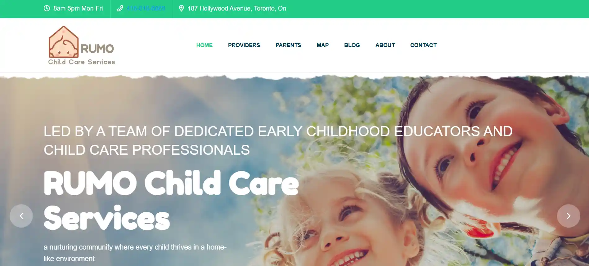 Visuel du projet Home Child Care Agency dans la categorie Site De Services De Garde
