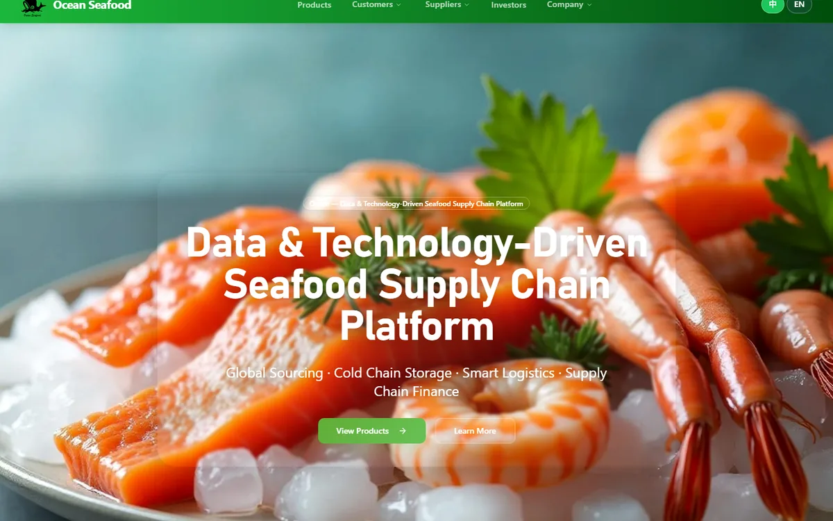 Visuel du projet Ocean's Sea Food Company dans la categorie Grossiste Produits de la Mer
