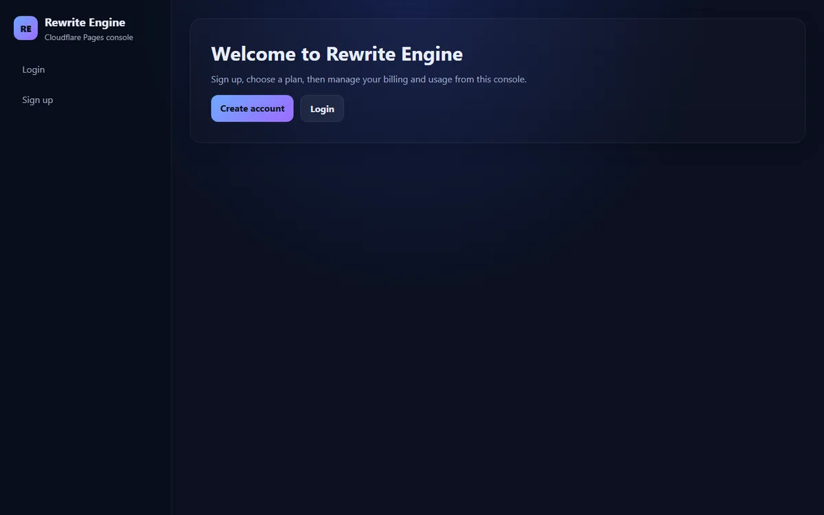 Visuel du projet Rewrite Engine dans la categorie Console Produit IA